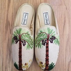 Dianne Gilman embroidered sequined mules